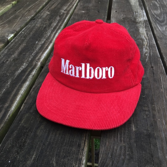 Vintage Marlboro Corduroy Snapback Hat 